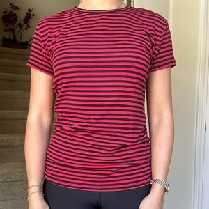 Zara red and black striped tshirt
